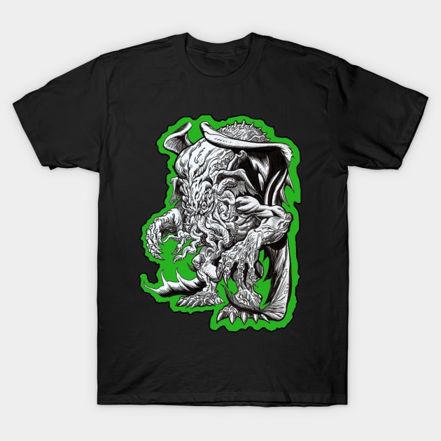 Green Cthulhu T-Shirt by rsacchetto